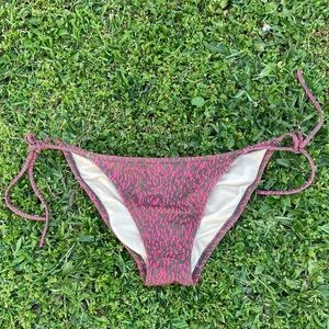 Victoria’s Secret Swim Bottom small Preowned ties at waist brown pink beach